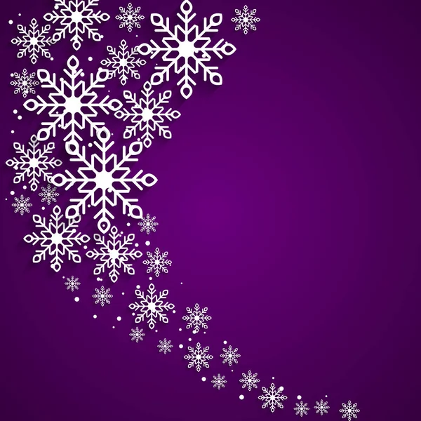 C'est un fond de Noël avec des flocons de neige — Image vectorielle