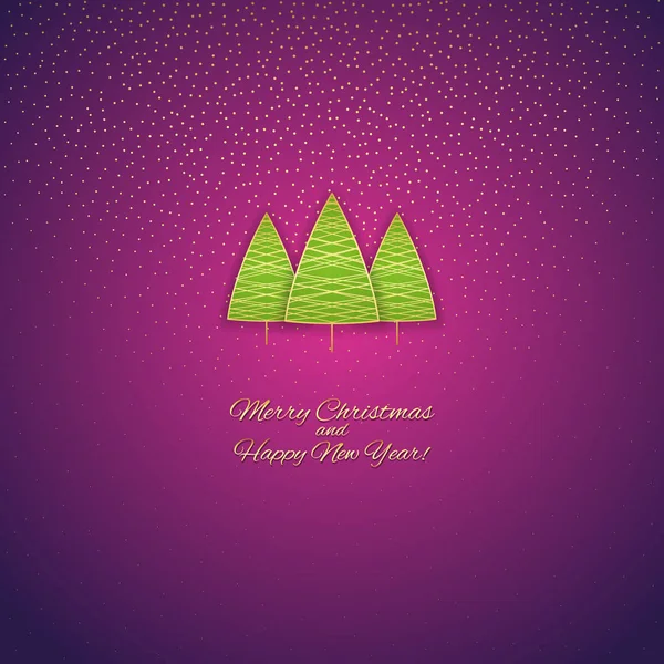O cartão de saudação com uma árvore de Natal — Vetor de Stock