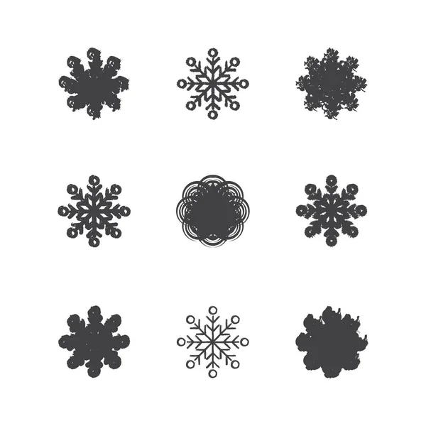 Это набор снежинок. — стоковый вектор