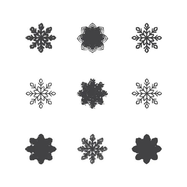 Este es un conjunto de copos de nieve — Vector de stock