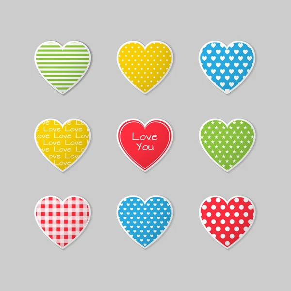 Este é um conjunto de ícones de coração coloridos —  Vetores de Stock