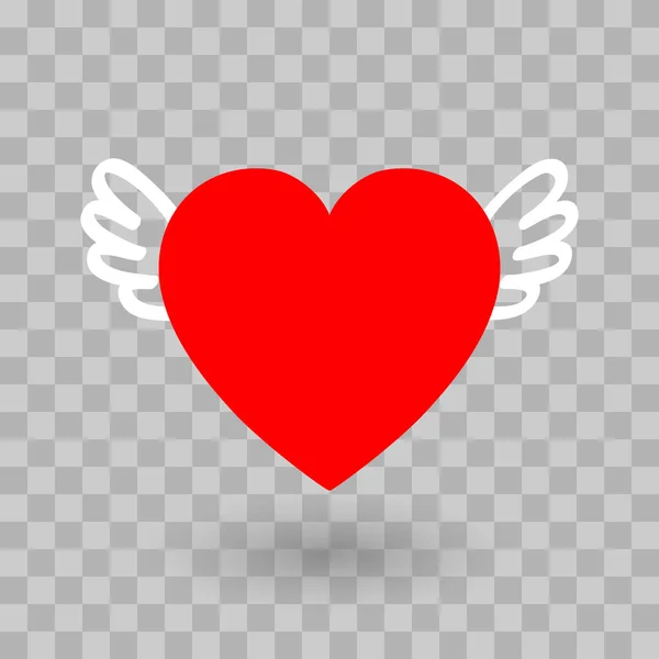 The red heart icon design with wings — Stock Vector