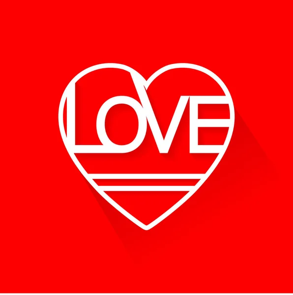 O design de ícone de coração vermelho com sombra —  Vetores de Stock