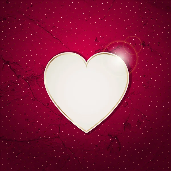 Herzrahmen auf rotem Grunge — Stockvektor