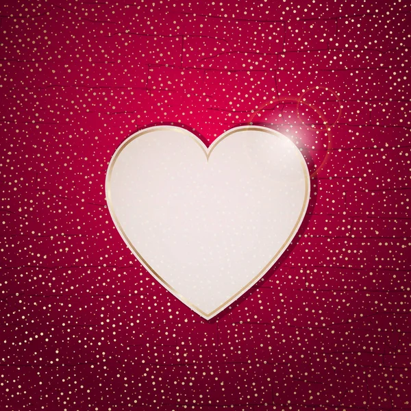 Cadre coeur sur une texture grunge rouge — Image vectorielle