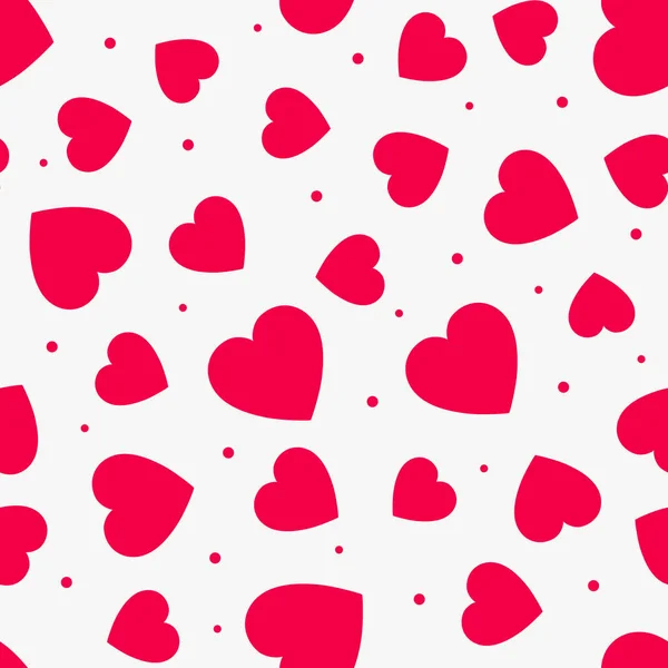 마음으로 붉은 사랑 완벽 한 패턴 — 스톡 벡터