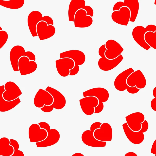 Das rote Liebe nahtlose Muster mit Herzen — Stockvektor