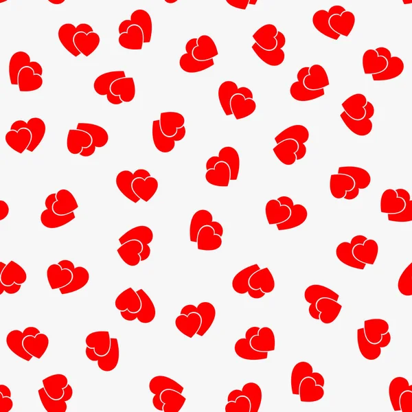 El amor rojo Patrón sin costuras con corazones — Vector de stock