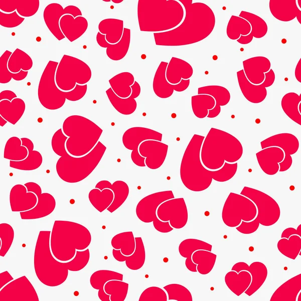 The red love Seamless pattern with hearts — Stock Vector