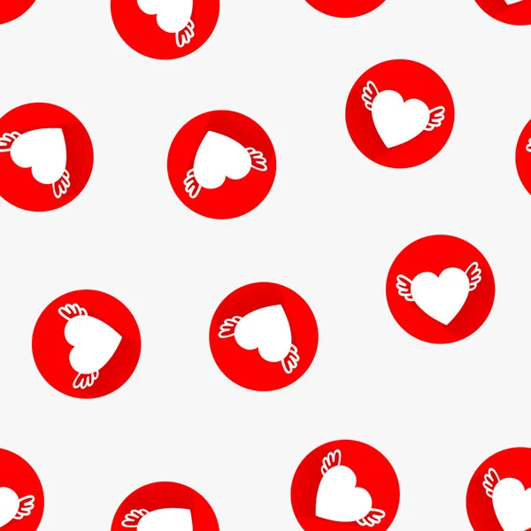 El amor rojo Patrón sin costuras con corazones — Vector de stock