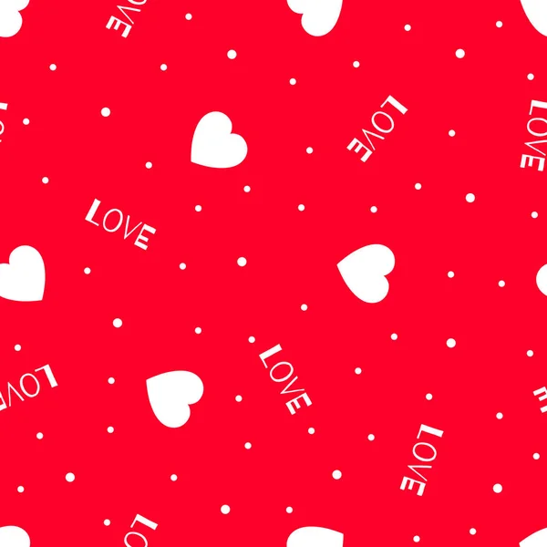 Το κόκκινο αγάπη άνευ ραφής μοτίβο με καρδιές — Διανυσματικό Αρχείο