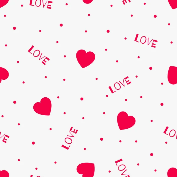 Vzor bezešvé červené lásky se srdíčky — Stockový vektor