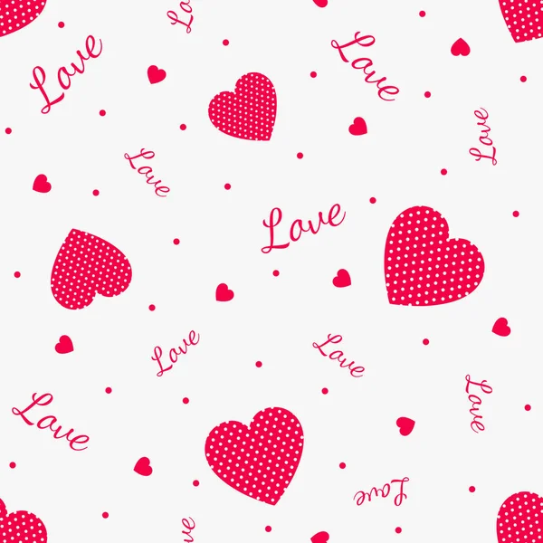 Kırmızı aşk Seamless modeli yürekleri — Stok Vektör