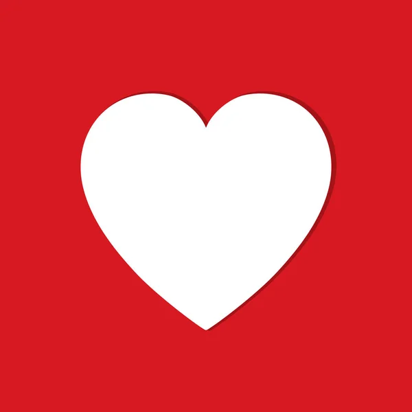 A piros szív ikon tervez-val árnyék — Stock Vector