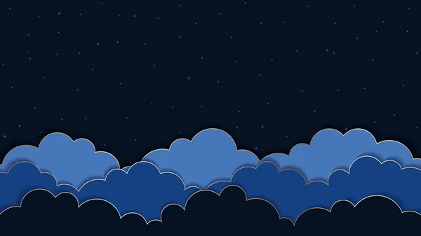 Ez a sötét kék háttérben felhők. — Stock Vector