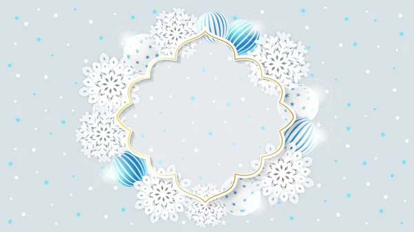 Beautiful frame for Merry Christmas and Happy New Year — Stock Vector