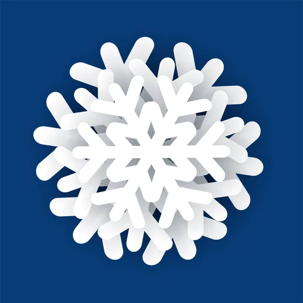 El copo de nieve blanco sobre un fondo azul — Vector de stock