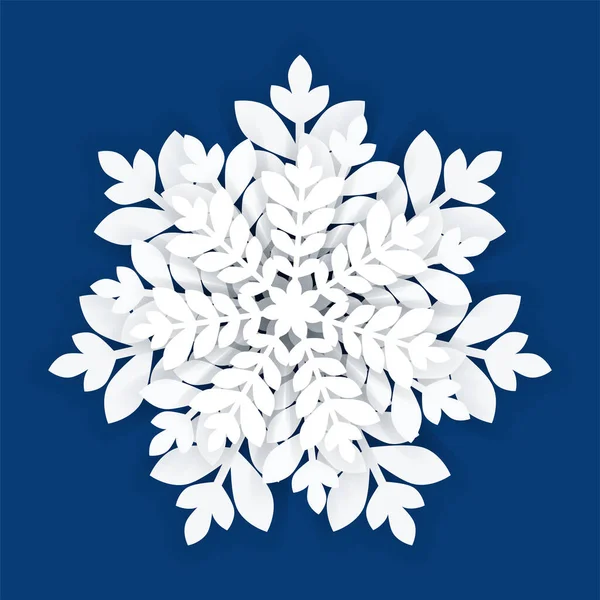 The white snowflake on a blue background — Stock Vector