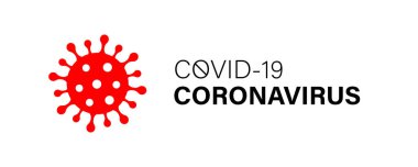 Siyah ve Kırmızı Covid-19 sembolü. Coronavirus salgınını durdurun..