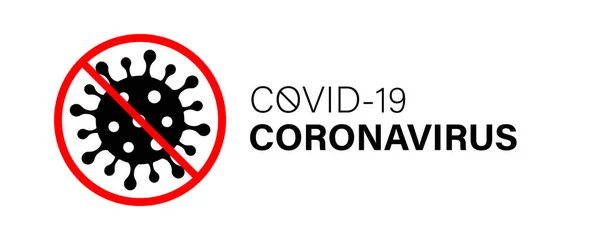 Le symbole Covid-19 noir et rouge. Arrêtez la pandémie de coronavirus . — Image vectorielle