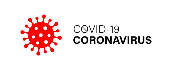 El símbolo Covid-19 Negro y Rojo. Detener la pandemia del Coronavirus . — Vector de stock
