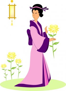 sarı krizantem ile geyşa