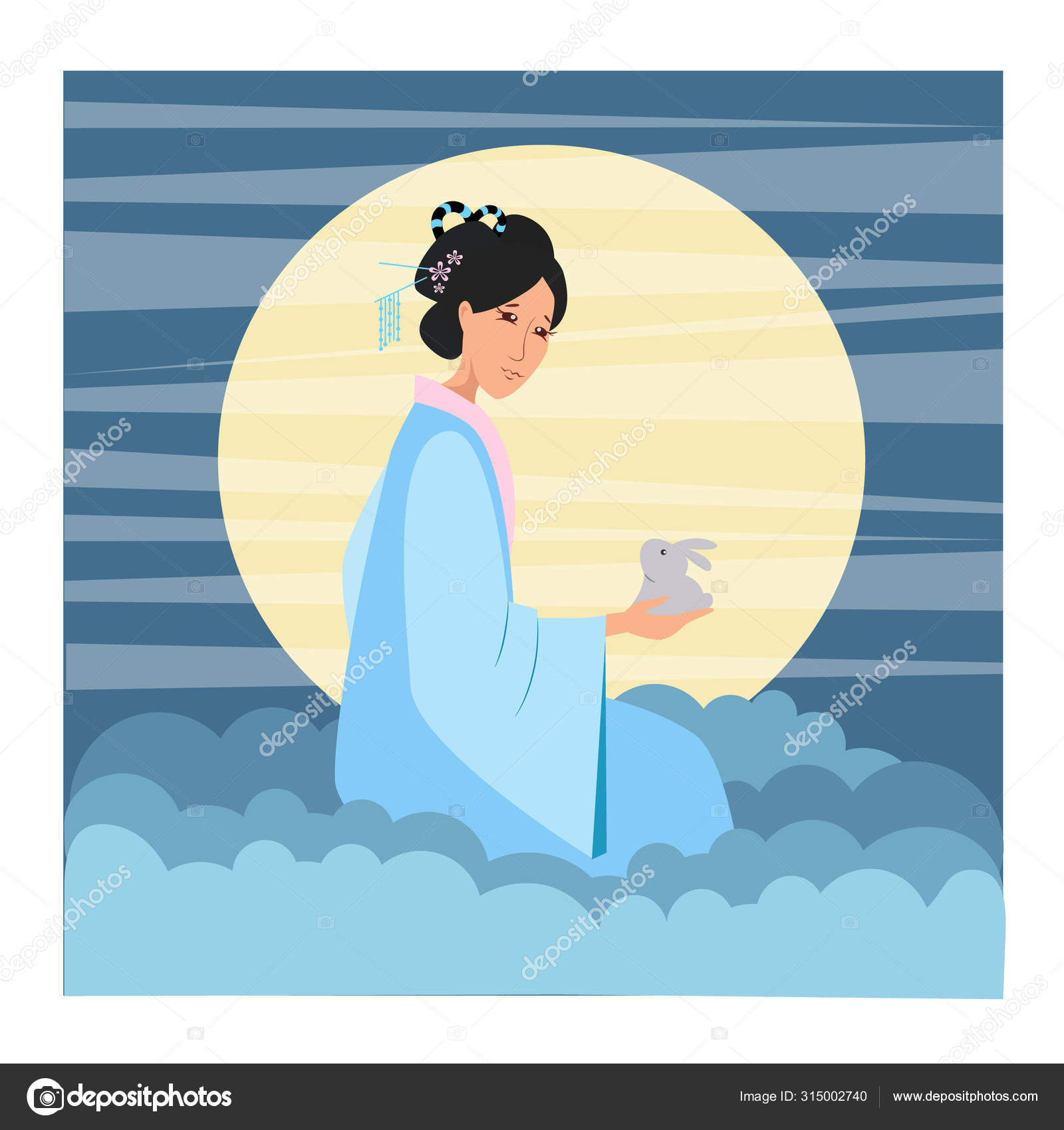 Chinese goddess of the moon Stock Vector Image by ©oksana2727 315002740