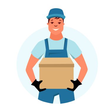 Paketli vektör stok illüstrasyon Kuryesi