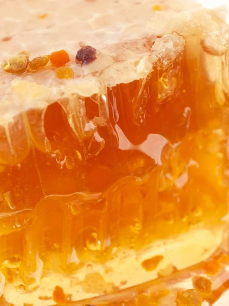 Fresh Honeycomb Honey Macro — Stock Photo, Image