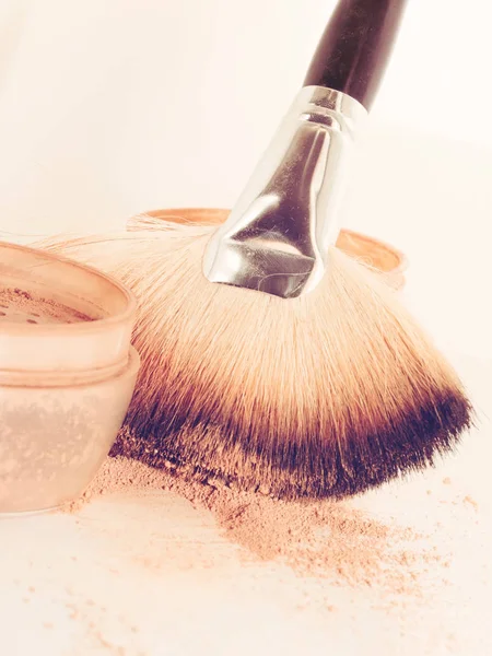 Set Face Powder Brush Close — Stock Photo, Image