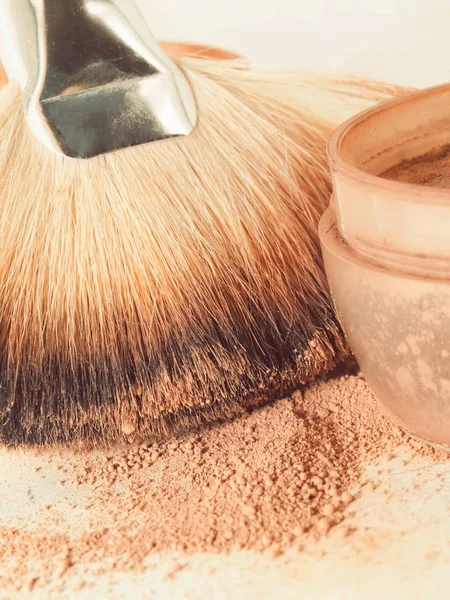 Set Face Powder Brush Close — Stock Photo, Image