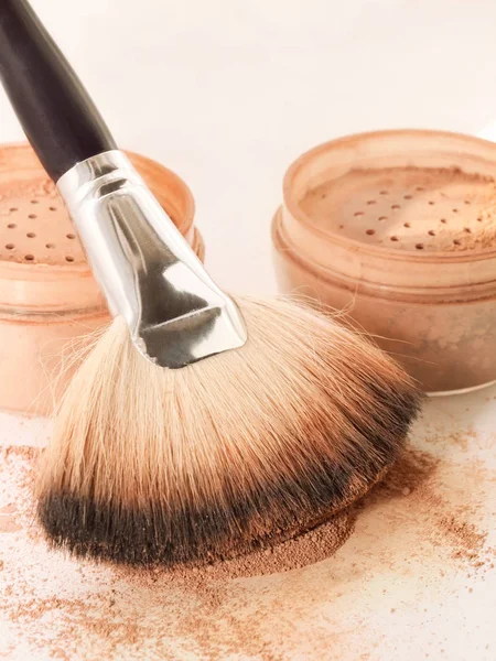 Set Face Powder Brush Close — Stock Photo, Image