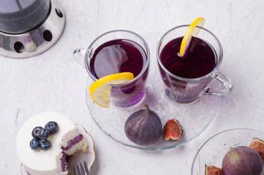 organik Kelebek bezelye, clitoria veya Mavi bezelye çiçek bitkisel çay. T