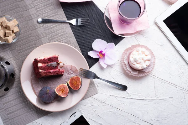 Life Style Set Meeting Cafe Thai Blue Butterfly Pea Tea — Stock Photo, Image