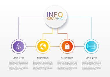 Beyaz arka plan üzerinde Infographics şablonu