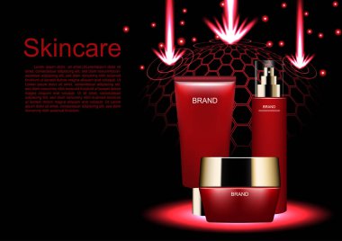 Kozmetik reklamları şablonunu, kozmetik üç göktaşları ile ayarlama