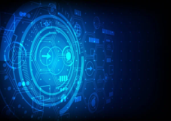 Koyu mavi arka plan kavramı soyut teknoloji vektör