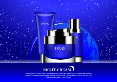 Kozmetik mavi yıldızlı gece arka plan üzerinde bazı unsurları Nasa tarafından döşenmiş bu görüntü ayarla.