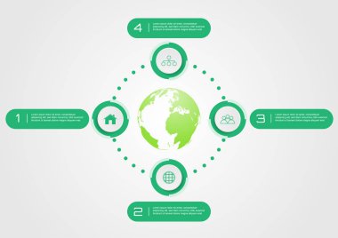 İş Infographic öğeleri Nasa tarafından tarzı yeşil tema bu görüntü bazı unsurları mobilyalı daire