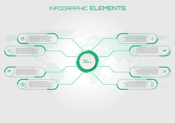 Elementos Infográficos Abstratos Tema Verde Alguns Elementos Desta Imagem Fornecidos —  Vetores de Stock