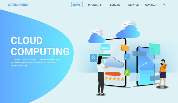 Cloud Computing Banner Voor Website — Stockvector