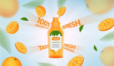 Portakal suyu reklam şablonu