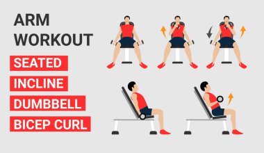 Fitness ikonu. Eğik eğimli bisepsli kıvrım