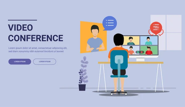 Web sitesi ve uygulama için video konferans iniş sayfası