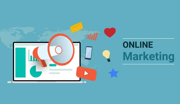 İş çevrimiçi pazarlama vektör illüstrasyonu NASA tarafından desteklenen bu görüntünün bazı unsurları