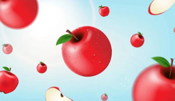 Różnego Rodzaju Jabłko Unoszące Się Powietrzu — Wektor stockowy