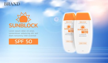 Güneş ışığı alan güneş kremi ürünleri seti