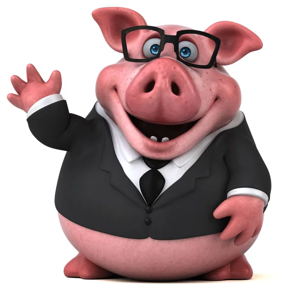Fun Pig Businessman Illustration — Stock Photo, Image