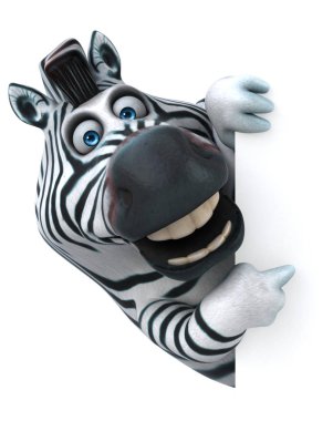 Eğlenceli zebra karakteri - 3D İllüstrasyon
