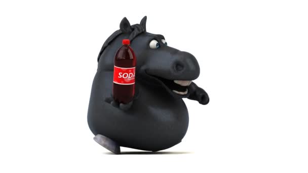 Fun Horse Soda Animation — Stock Video